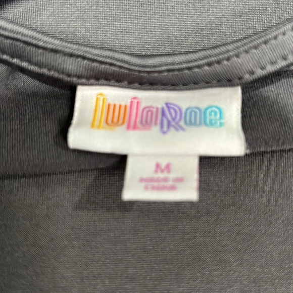 LuLaRoe Gray Wrap Dress Long Sleeve Midi Tie Waist Medium - Picture 6 of 8